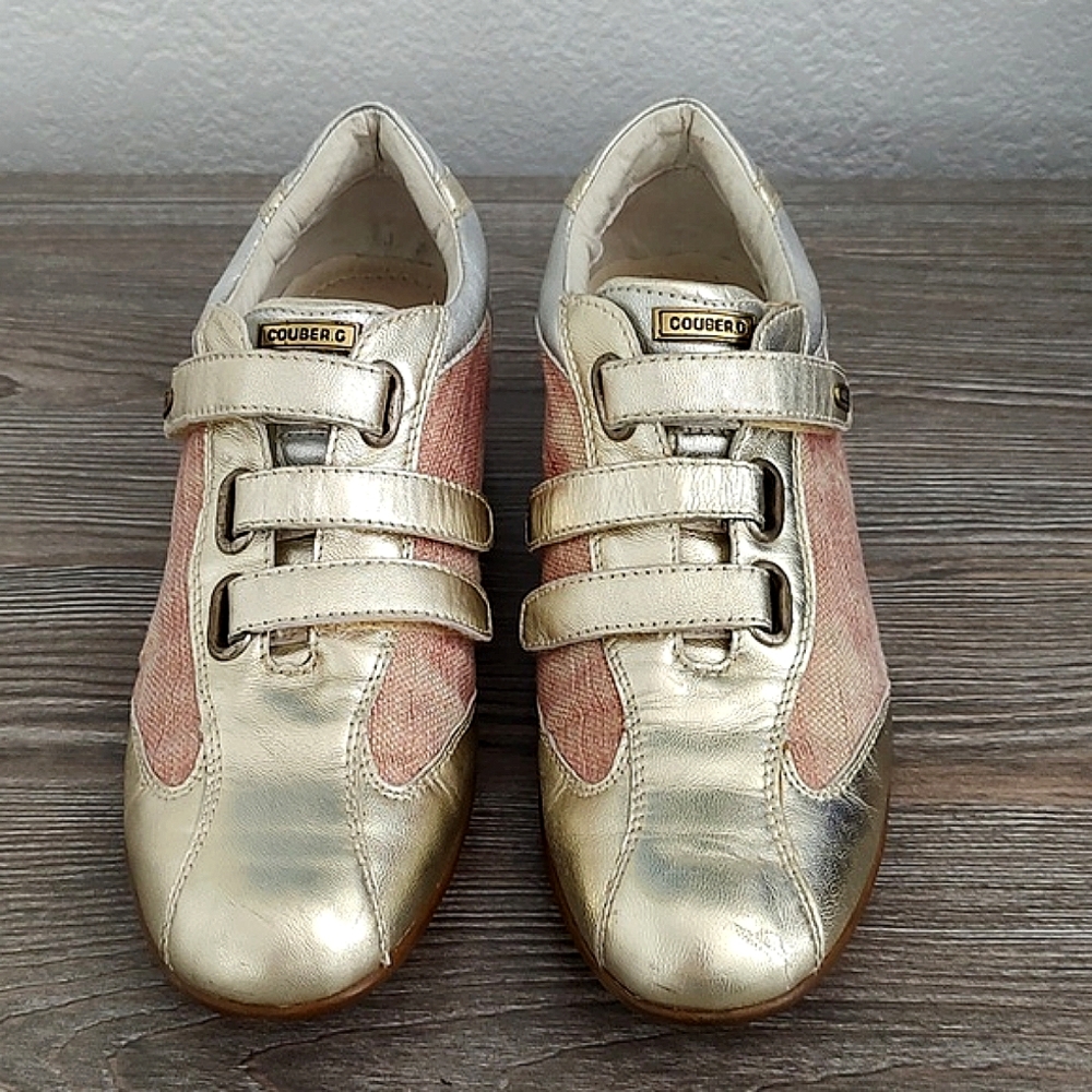 COUBER.G Metallic Leather Gold Silver Contrast Rose Sneakers 37 / 7